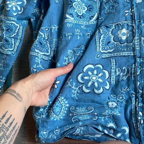 Carole Little Woman Linen Boho Zip Up Jacket With Hood - Picture 7 of 12